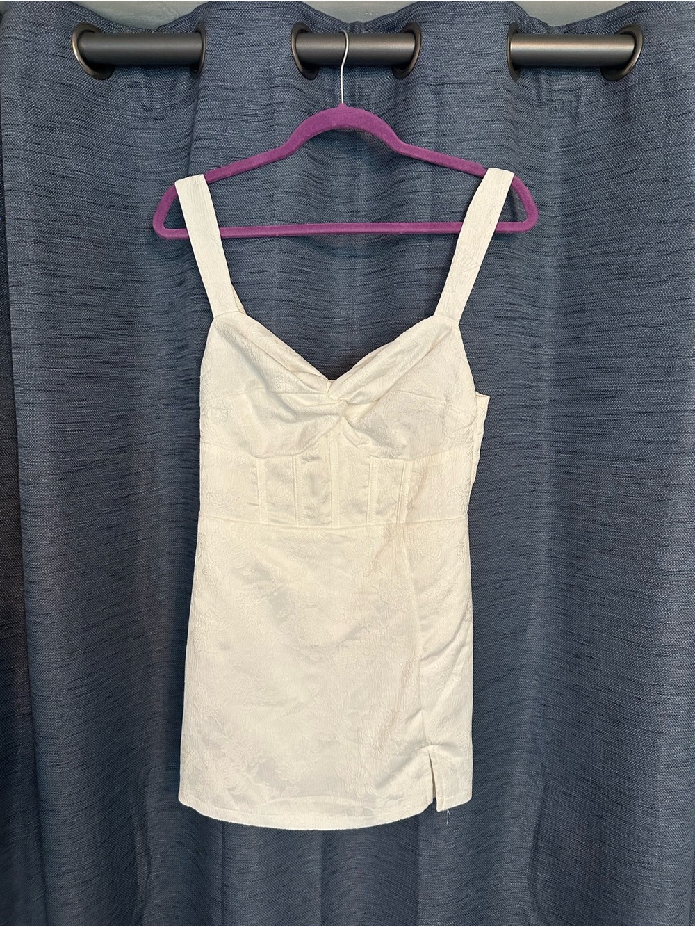 Lulu's Cream Bustier Mini Dress with Wide Straps
